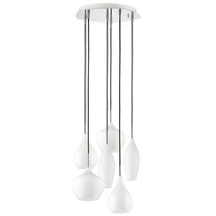 803060 Подвес PENTOLA 6х40W E14 ХРОМ/БЕЛЫЙ