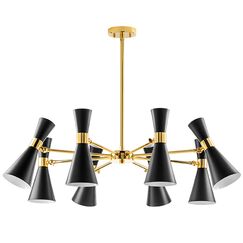 816087 Люстра DUMO 8х40W E14 ЧЕРНЫЙ МАТОВЫЙ/ЗОЛОТО