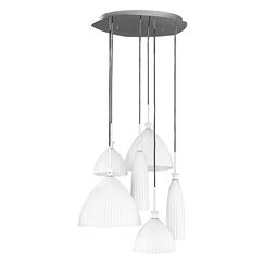 810160 Подвес AGOLA 6х40W E14 ХРОМ/БЕЛЫЙ