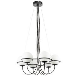 803267 Люстра GLOBO 6х40W E14 ЧЕРНЫЙ МАТОВЫЙ/БЕЛЫЙ