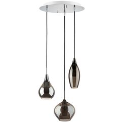 803057 Подвес PENTOLA 3х25W G9 ХРОМ/ДЫМЧАТЫЙ