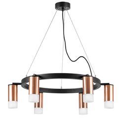 LR0163061 Люстра RULLO 6х50W GU10 ЧЕРНЫЙ/МЕДЬ (571016+214430-6+202431-6)