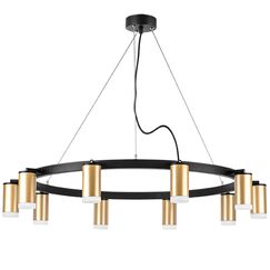 LR0204000 Люстра RULLO 10х50W GU10 ЧЕРНЫЙ/ЗОЛОТО (571020+214440-10+202430-10)