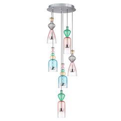 814069  2КОР! Люстра BELLE LED 6х8W 2400LM АЛЮМИНИЙ/МУЛЬТИКОЛОР 3000K