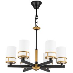 731067 Люстра CERO 6х40W E14 ЧЕРНЫЙ/ЗОЛОТО/БЕЛЫЙ