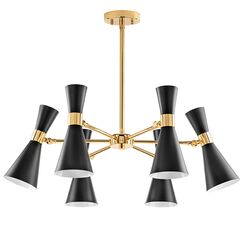 816067 Люстра DUMO 6х40W E14 ЧЕРНЫЙ МАТОВЫЙ/ЗОЛОТО