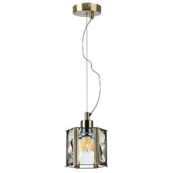 722013 Люстра LIMPIO 1х40W E27 БРОНЗА/ПРОЗРАЧНЫЙ