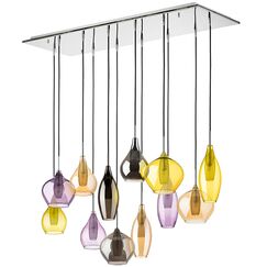 803125 Подвес PENTOLA 12x25W G9 chrome/amber, smoky, olive, plum