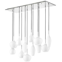 803120 Подвес PENTOLA 12x40W E14 ХРОМ/БЕЛЫЙ