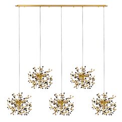 L5PL721132 Подвес пятерной линейный EXTRA 5x3x5W(led) G9  (721132 - 5 + 572162 -1) ЗОЛОТО