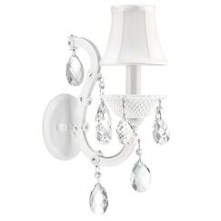 726611 Бра  PRINCIA 1х40W E14 (основание, напатронник БЕЛЫЙ, кристалл ПРОЗРАЧНЫЙ)