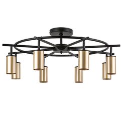 LR718408 Люстра RULLO 8х50W GU10 ЧЕРНЫЙ/ЗОЛОТО (571718+214440-8)