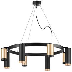 LR01840487470 Люстра RULLO 8х50W GU10 ЧЕРНЫЙ/ЗОЛОТО (571018+214440-4+214487-4+203437-4+203440-4)