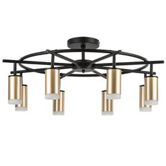 LR7184080 Люстра RULLO 8х50W GU10 ЧЕРНЫЙ/ЗОЛОТО (571718+214440-8+202430-8)