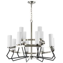 723125 Люстра FLUME 12х40W E14 ЧЕРНЫЙ МАТОВЫЙ/НИКЕЛЬ