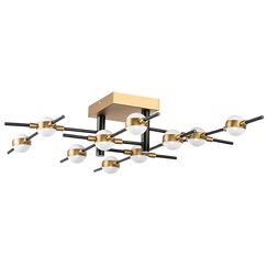 745147 Люстра BERGAMO LED 5Wх10 4000LM ЧЕРНЫЙ МАТОВЫЙ/ЗОЛОТО 4000K