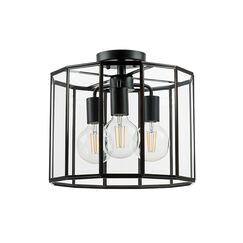 798237 Люстра GENNI 3х40W E27 ЧЕРНЫЙ МАТОВЫЙ/ПРОЗРАЧНЫЙ