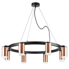 LR0183080 Люстра RULLO 8х50W GU10 ЧЕРНЫЙ/МЕДЬ (571018+214430-8+202430-8)