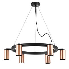 LR016306 Люстра RULLO 6х50W GU10 ЧЕРНЫЙ/МЕДЬ (571016+214430-6)