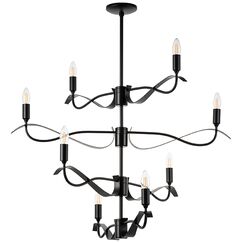 733287 Люстра RAGNO 8х40W E14 ЧЕРНЫЙ МАТОВЫЙ