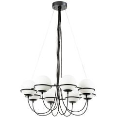 803287 Люстра GLOBO 8х40W E14 ЧЕРНЫЙ МАТОВЫЙ/БЕЛЫЙ