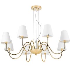 758082 Люстра подв. DIAFANO 8х40W G9 ЗОЛОТО/БЕЛЫЙ