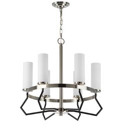 723065 Люстра FLUME 6х40W E14 ЧЕРНЫЙ МАТОВЫЙ/НИКЕЛЬ