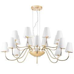 758162 Люстра подв. DIAFANO 16х40W G9 ЗОЛОТО/БЕЛЫЙ
