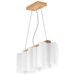 802135 Подвес NUBI LEGNO 3х40W E27 СВЕТЛОЕ ДЕРЕВО/БЕЛЫЙ