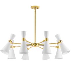 816086 Люстра DUMO 8х40W E14 БЕЛЫЙ МАТОВЫЙ/ЗОЛОТО