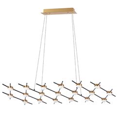 745347 Люстра BERGAMO LED 5Wх19 7600LM ЧЕРНЫЙ МАТОВЫЙ/ЗОЛОТО 4000K