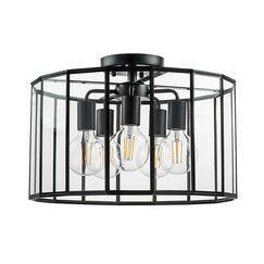 798257 Люстра GENNI 5х40W E27 ЧЕРНЫЙ МАТОВЫЙ/ПРОЗРАЧНЫЙ