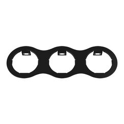 214637 Рамка DOMINO Triple ROUND МR16 ЧЕРНЫЙ