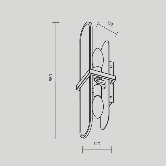 Настенный светильник (бра) Maytoni MOD099WL-02G, изображение 7
