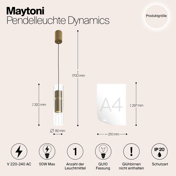 Подвесной светильник Maytoni MOD326PL-01MG, изображение 6