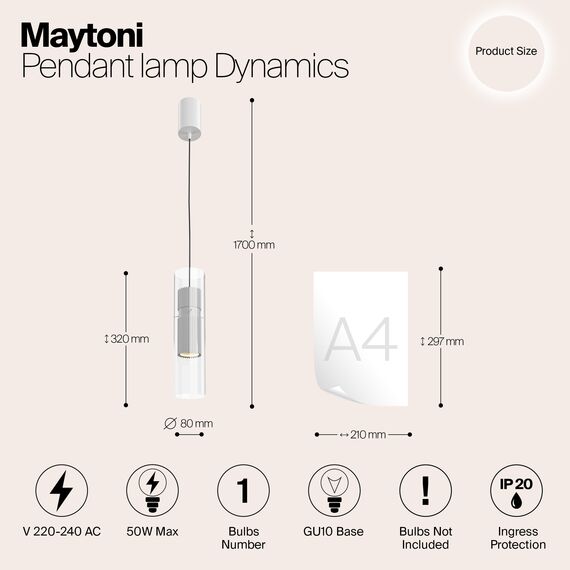 Подвесной светильник Maytoni MOD326PL-01W, изображение 6