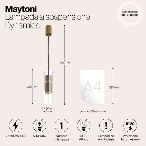 Подвесной светильник Maytoni MOD326PL-01MG, изображение 3