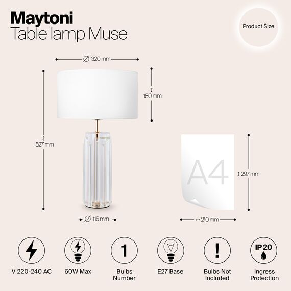 Настольный светильник Maytoni MOD304TL-01G, изображение 6
