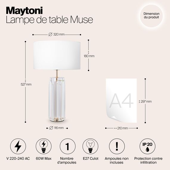 Настольный светильник Maytoni MOD304TL-01G, изображение 7
