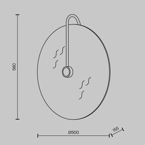 Настенный светильник (бра) Maytoni MOD305WL-03B, изображение 9