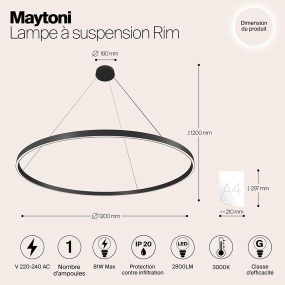 Подвесной светильник Maytoni MOD058PL-L65B3K, изображение 9