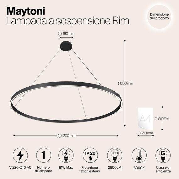 Подвесной светильник Maytoni MOD058PL-L65B3K, изображение 8