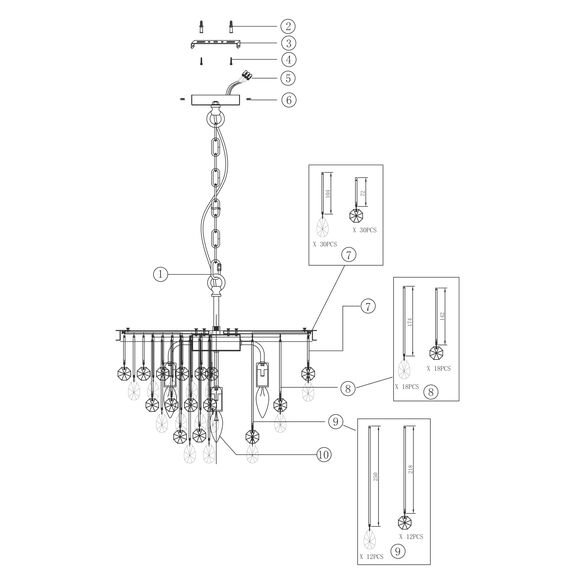 Подвесной светильник Maytoni MOD091PL-05G, изображение 6