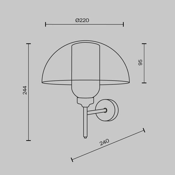 Настенный светильник (бра) Maytoni MOD177WL-01B, изображение 3