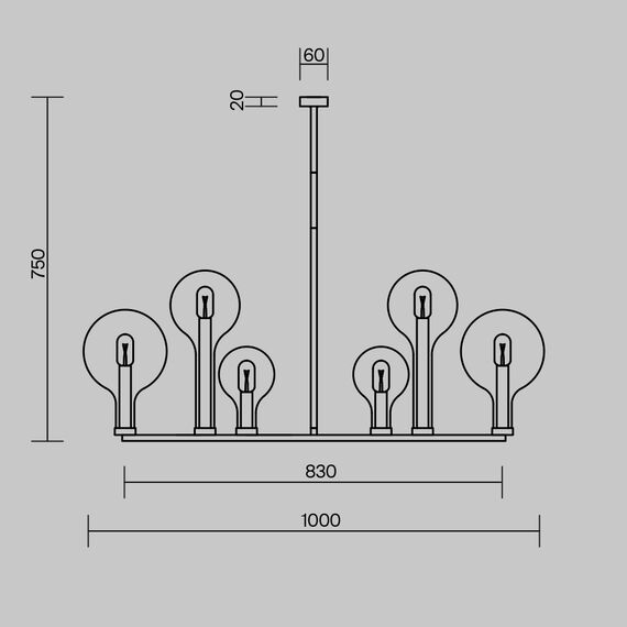 Подвесной светильник Maytoni MOD333PL-06BS1, изображение 8