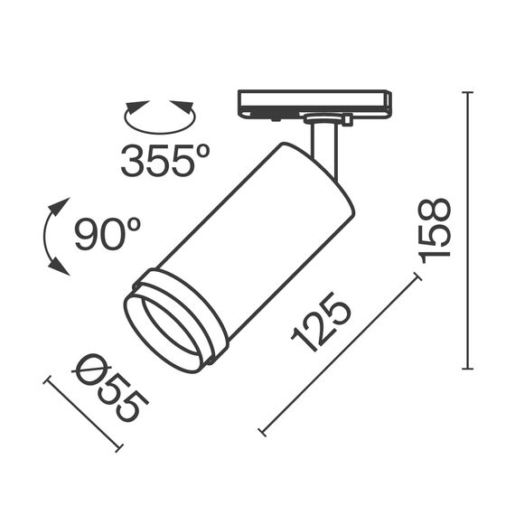 Трековый светильник Technical TR021-1-124K-Z-B, изображение 2