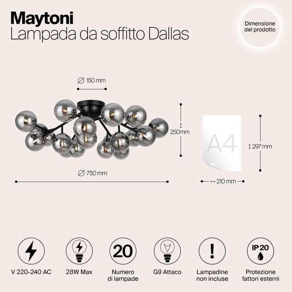 Потолочный светильник Maytoni MOD545CL-20B, изображение 2