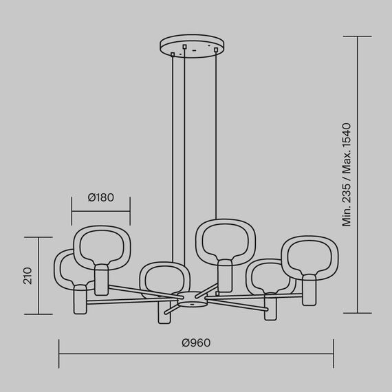 Подвесной светильник Maytoni MOD411PL-06G, изображение 11