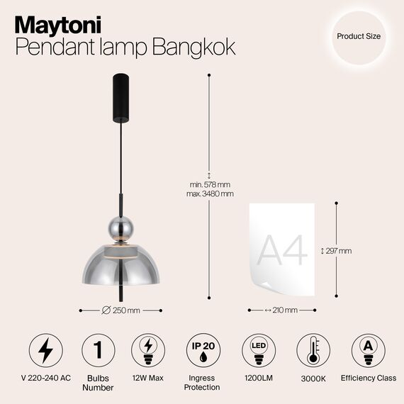 Подвесной светильник Maytoni MOD185PL-L6B3K4, изображение 7
