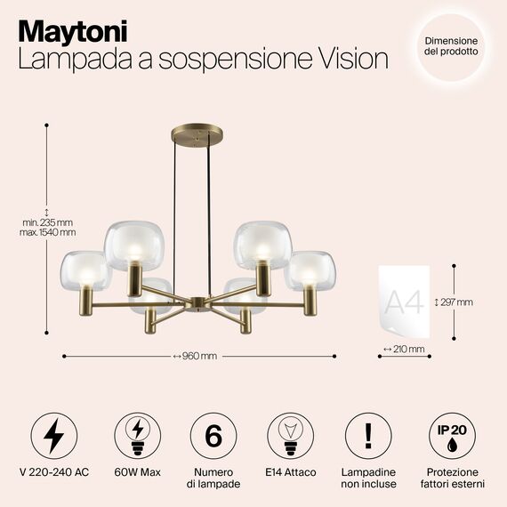 Подвесной светильник Maytoni MOD411PL-06G, изображение 15